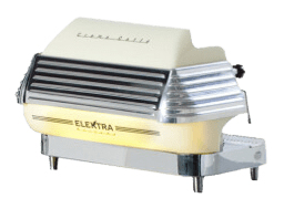 Kaffeeservice 7 Elektra Vintage Espresso Machine With A Cream-Colored Body And Chrome Accents.