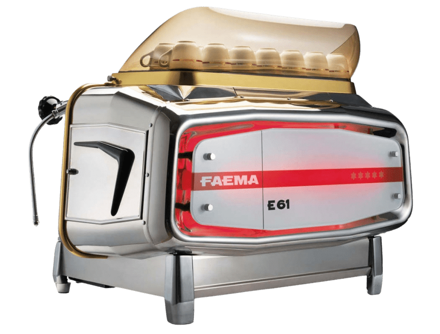 Kaffeeservice 6 Faema E61 Classic Espresso Machine With A Polished Chrome Finish.